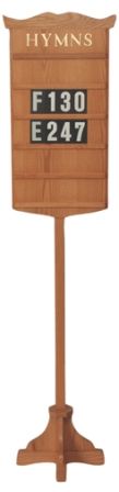 Hanging Hymn Board W/O Stand Wall Mounting 16 inch